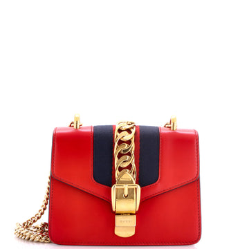 Gucci Sylvie Chain Shoulder Bag Leather Mini