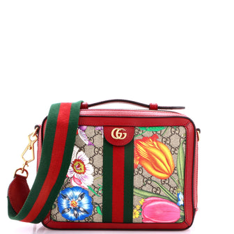 Gucci Ophidia Zip Around Camera Bag Flora GG Coated Canvas Small