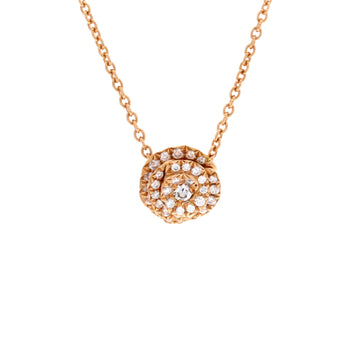 Christian Dior Rose Couture Pendant Necklace 18K Rose Gold with Pave Diamonds