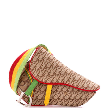 Christian Dior Vintage Rasta Saddle Waist Bag Diorissimo Canvas