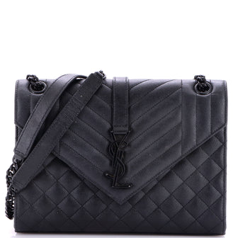 Saint Laurent Classic Monogram Envelope Satchel Mixed Matelasse Leather Medium