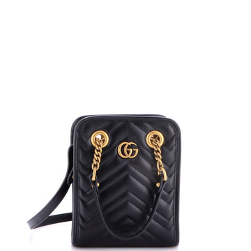 Gucci GG Marmont Handle Crossbody Bag Matelasse Leather Mini
