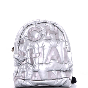 Chanel Doudoune Backpack Embossed Nylon Medium