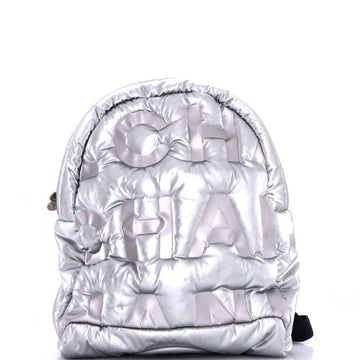 Chanel Doudoune Backpack Embossed Nylon Medium