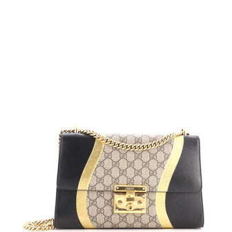 Gucci Padlock Shoulder Bag GG Coated Canvas and Leather Medium