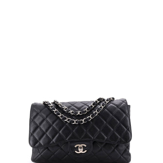 Chanel Classic Single Flap Bag Quilted Caviar Jumbo