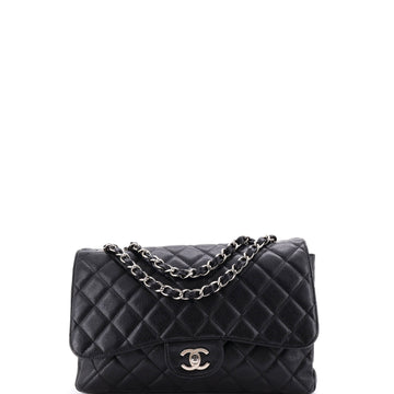 Chanel Classic Single Flap Bag Quilted Caviar Jumbo