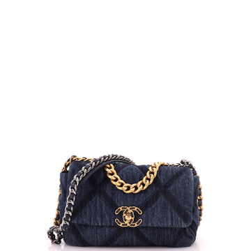 Chanel 19 Flap Bag Quilted Denim Medium