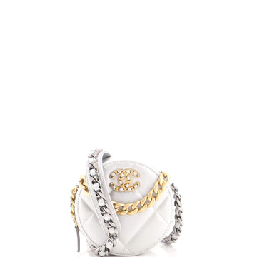 Chanel 19 Round Clutch with Chain Quilted Leather
