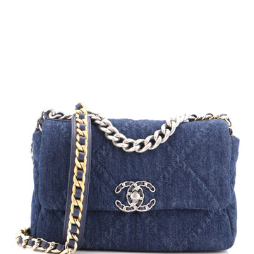 Chanel 19 Flap Bag Quilted Denim Medium