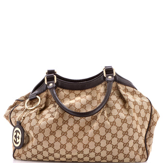 Gucci Sukey Tote GG Canvas with Leather Medium