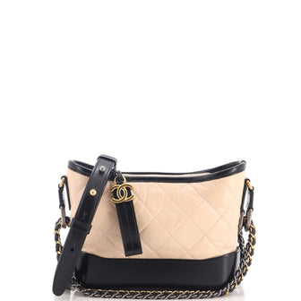Chanel Bicolor Gabrielle Hobo Quilted Aged Calfskin Small