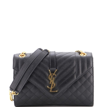 Saint Laurent Classic Monogram Envelope Satchel Mixed Matelasse Leather Medium