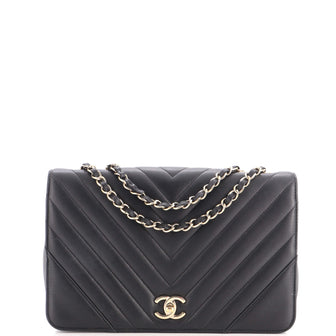 Chanel Statement Flap Bag Chevron Calfskin Medium