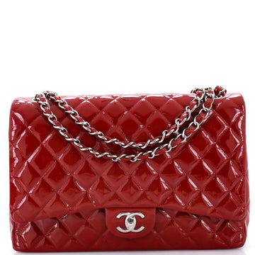 Chanel Classic Double Flap Bag Quilted Patent Maxi