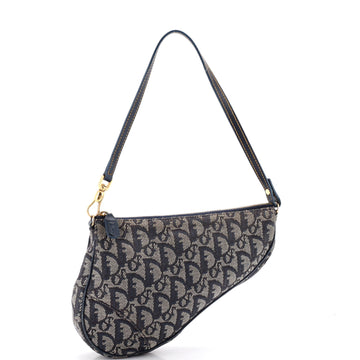 Christian Dior Vintage Saddle Bag Diorissimo Canvas Mini