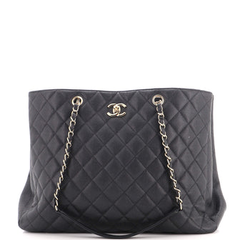 Chanel Classic CC Shopping Tote Quilted Caviar Large