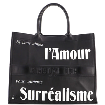 Christian Dior Book Tote Printed Leather Large