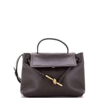 Bottega Veneta Ciao Ciao Top Handle Bag Leather with Intrecciato Detail Small
