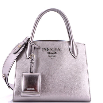Prada Monochrome Tote Saffiano with City Calf Small