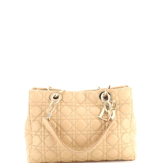 Christian Dior Soft Chain Tote Cannage Quilt Lambskin Small