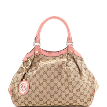 Gucci Sukey Tote GG Canvas with Leather Medium