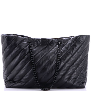 Balenciaga Crush Carry All Chain Tote Quilted Leather Large