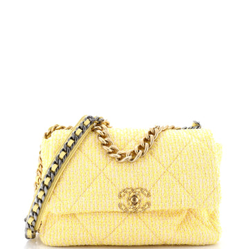 Chanel 19 Flap Bag Quilted Tweed Large