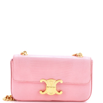 Celine Claude Chain Shoulder Bag Lizard