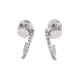 Cartier Juste un Clou Hoop Earrings 18K White Gold and Pave Diamonds Small