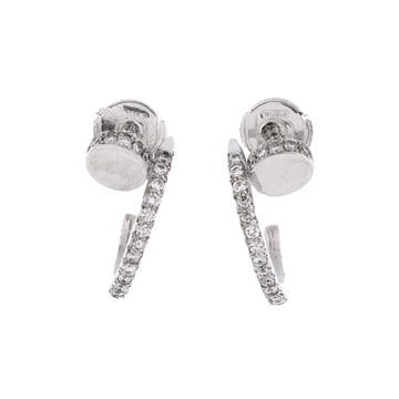 Cartier Juste un Clou Hoop Earrings 18K White Gold and Pave Diamonds Small
