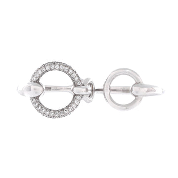 Hermes Filet d'Or Double Ring 18K White Gold with Diamonds Large