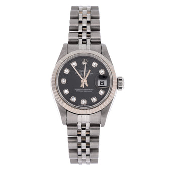 Rolex Oyster Perpetual Datejust Automatic Watch Stainless Steel and White Gold with Diamond Markers 26
