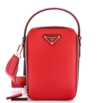 Prada Brique Vertical Crossbody Bag Saffiano Leather Small