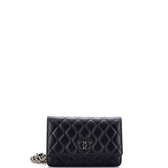 Chanel Enamel CC Wallet on Chain Quilted Lambskin