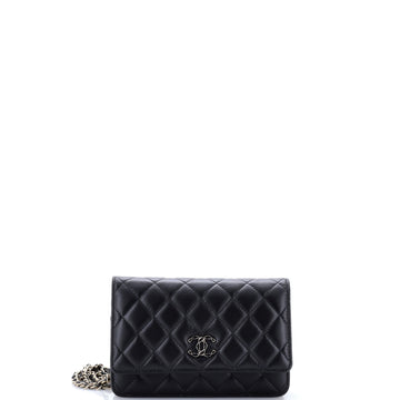 Chanel Enamel CC Wallet on Chain Quilted Lambskin