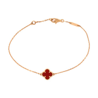 Van Cleef & Arpels Sweet Alhambra Bracelet 18K Rose Gold and Carnelian