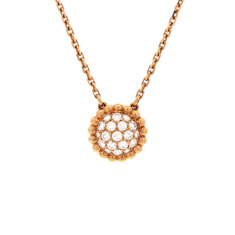 Van Cleef & Arpels Perlee Round Pendant Necklace 18K Rose Gold and Diamonds