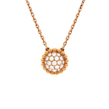 Van Cleef & Arpels Perlee Round Pendant Necklace 18K Rose Gold and Diamonds