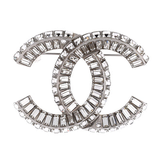 Chanel CC Baguette Brooch Metal with Crystals