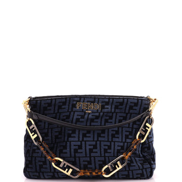 Fendi O'Lock Zip Shoulder Bag Zucca Chenille
