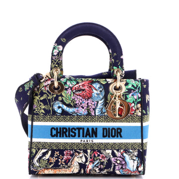 Christian Dior Lady D-Lite Bag Embroidered Canvas Medium