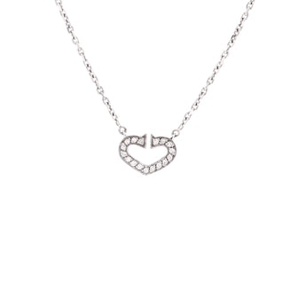 Cartier C Heart de Cartier Pendant Necklace 18K White Gold with Pave Diamonds