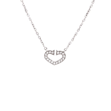 Cartier C Heart de Cartier Pendant Necklace 18K White Gold with Pave Diamonds