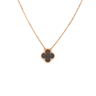 Van Cleef & Arpels Vintage Alhambra Pendant Necklace 18K Rose Gold and Grey Mother of Pearl