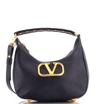 Valentino Garavani Stud Sign Zip Hobo Leather