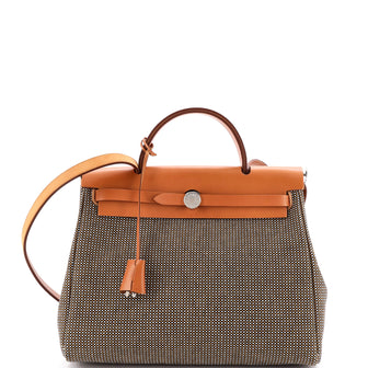 Hermes Herbag Zip Criss Viking Toile and Leather 31