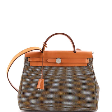 Hermes Herbag Zip Criss Viking Toile and Leather 31