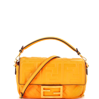 Fendi Baguette NM Bag Zucca Embossed Leather Mini
