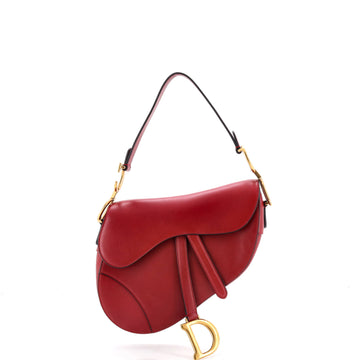 Christian Dior Saddle Handbag Leather Medium